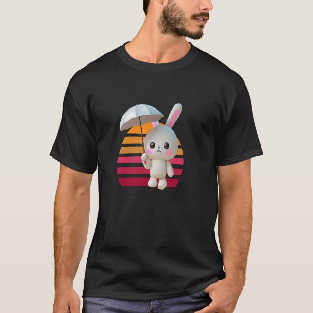 Bunny Umbrella Sunset T-Shirt (Front)