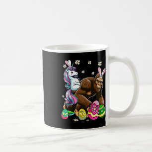 Bunny Unicorn Riding Bigfoot Flowers Easter Day Hu Coffee Mug