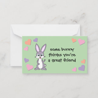 Bunny Valentine Card with envelope
