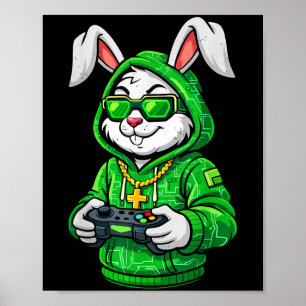 Bunny Video Game Funny for Kids Boys Girls Men ns Poster