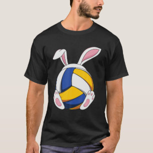Bunny Volleyball Heartbeat Funny Easter Day Bunny T-Shirt