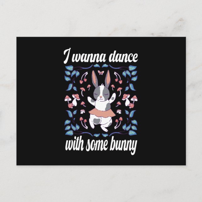 Bunny Wants To Dance With Dance Partner Postcard (Front)