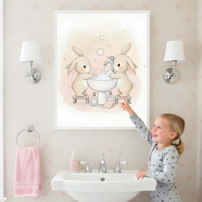Bunny Wash Squad Kids Bathroom Wall Art (Creator Uploaded)