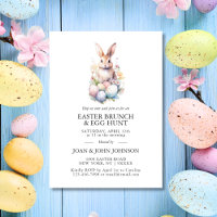 Bunny Watercolor Eggs Easter BRUNCH & HUNT