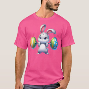 Bunny Weight Lifting Easter Cute Gym Workout Fitne T-Shirt