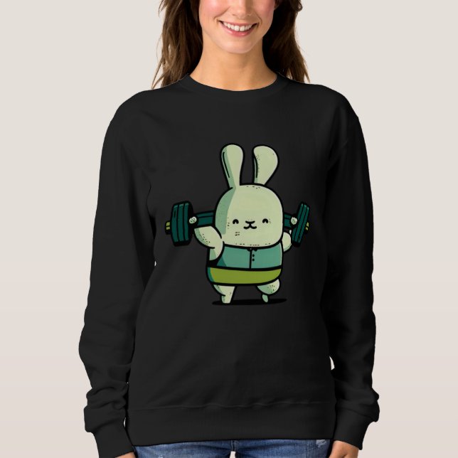 Bunny Weightlifting Bodybuilding Easter Sweatshirt (Front)