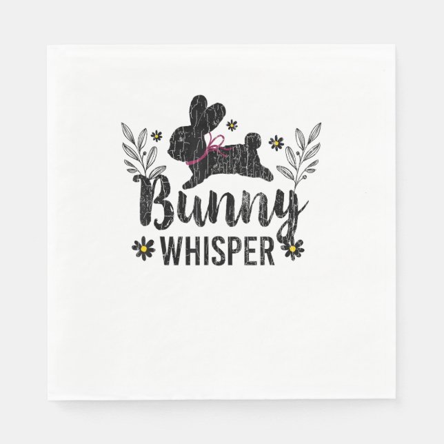 Bunny Whisperer Funny Rabbit Graphic  Napkin (Front)