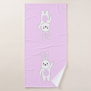 Bunny. White and pink Bath Towel