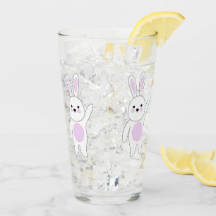 Bunny. White and pink. Glass