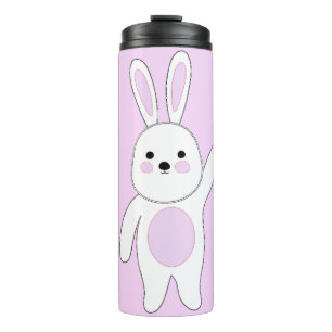Bunny. White and pink. Thermal Tumbler