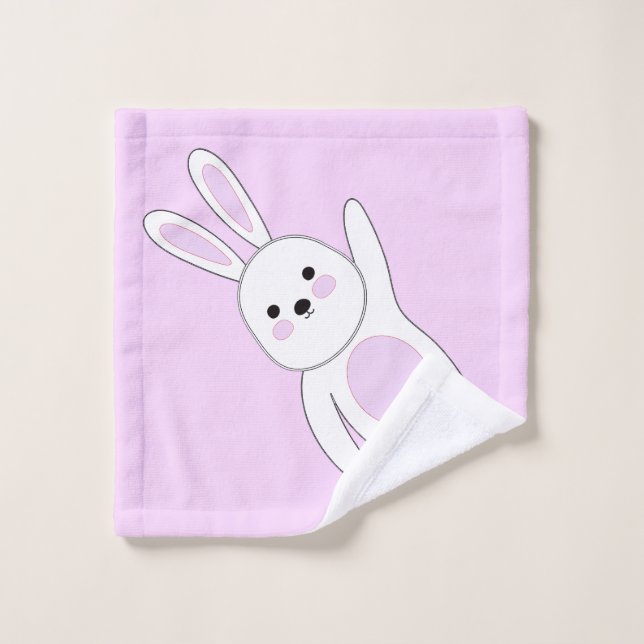 Bunny. White and pink Wash Cloth (Wash Cloth)