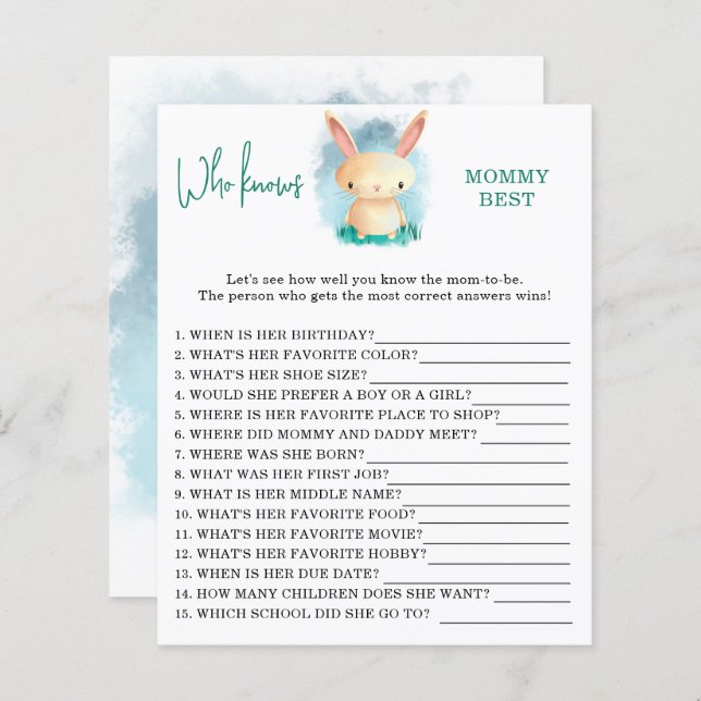 Bunny Who knows mummy best (Front/Back)