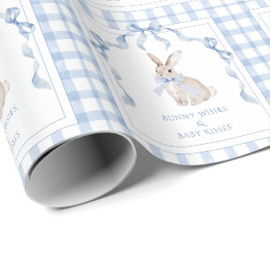 Bunny Wishes & Baby Kisses Baby Shower Wrapping Paper