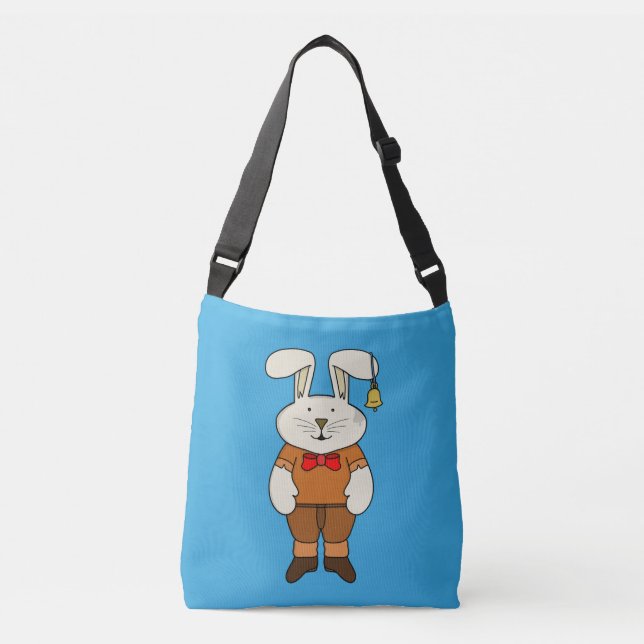 Bunny with a bell in his ear crossbody bag (Front)
