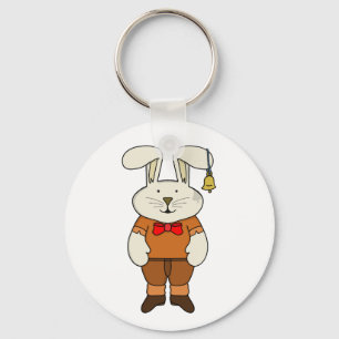 Bunny with a bell in his ear key ring