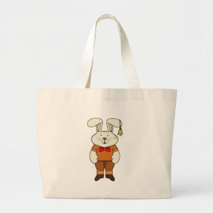Bunny with a bell in his ear large tote bag