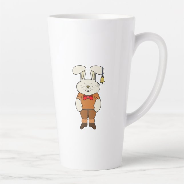 Bunny with a bell in his ear latte mug (Right)