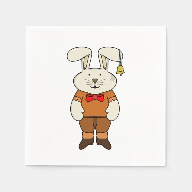 Bunny with a bell in his ear  napkin (Front)