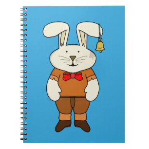 Bunny with a bell in his ear notebook