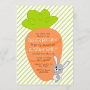 Bunny with a Big Carrot Invitation