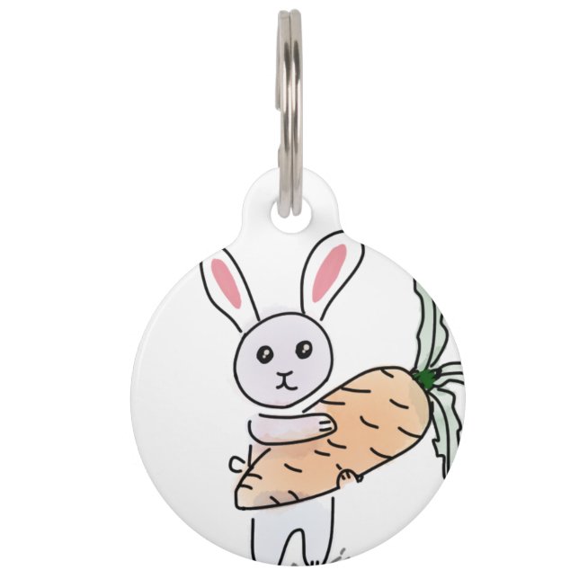 Bunny with a Carrot Pet Tag (Front)