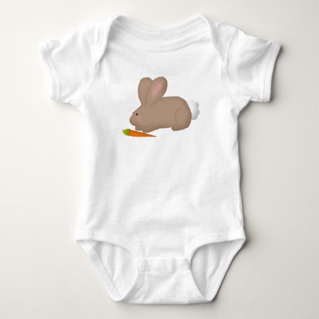 Bunny With Carrot Baby Bodysuit (Front)
