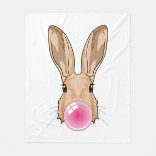 Bunny with Chewing gum Fleece Blanket