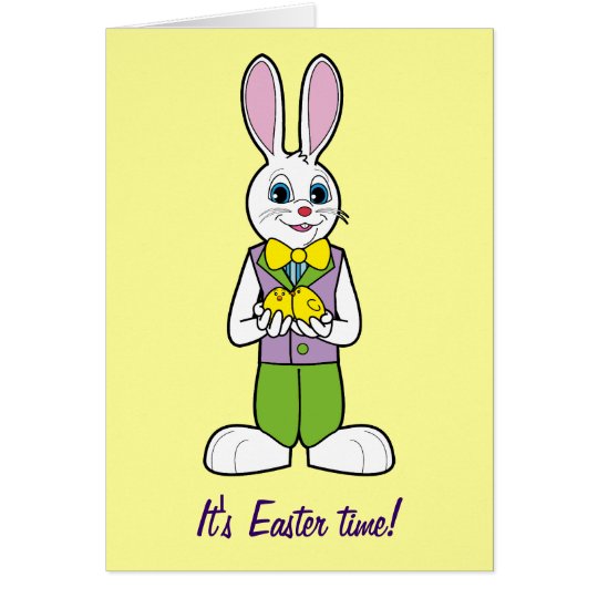 Bunny with Chicks Easter Card Niece