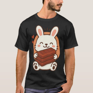 Bunny With Chocolate Bars Kawaii Cute Cartoon Des T-Shirt