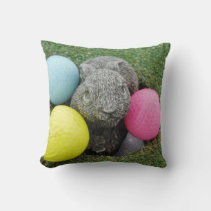 Bunny with coloured golf balls cushion