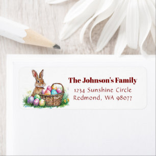 Bunny with decorative eggs I floral Easter address