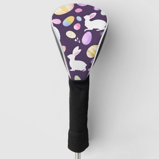bunny with easter eggs golf head cover (Front)