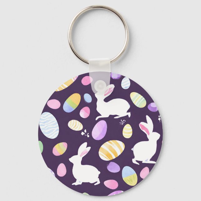 bunny with easter eggs key ring (Front)