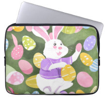 bunny with easter eggs