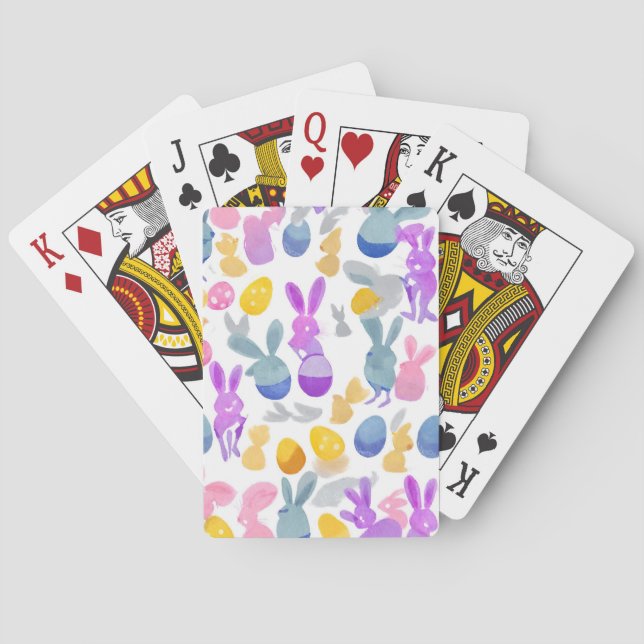 bunny with easter eggs playing cards (Back)