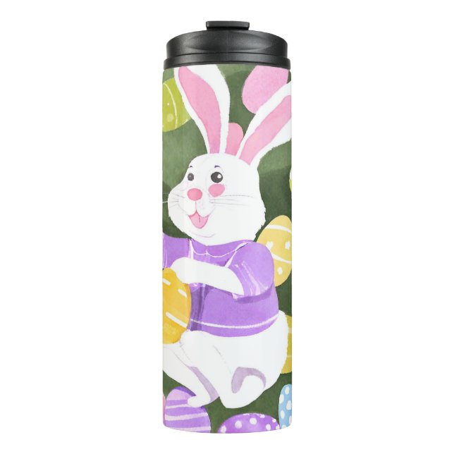 bunny with easter eggs thermal tumbler (Front)