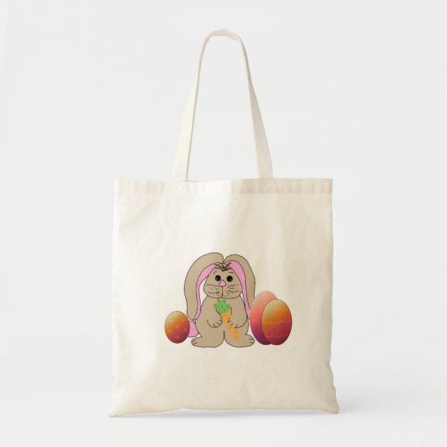 Bunny With Easter Eggs Tote Bag (Front)