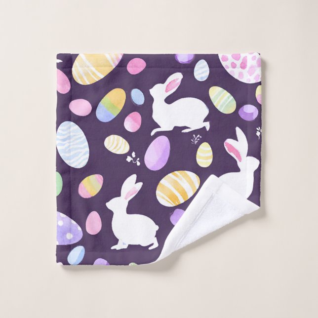 bunny with easter eggs wash cloth (Wash Cloth)