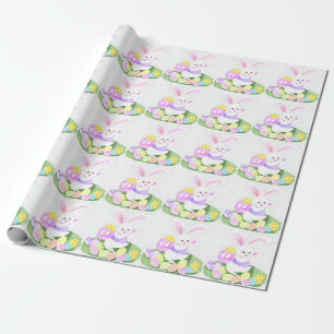 bunny with easter eggs wrapping paper
