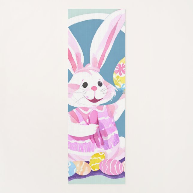 bunny with easter eggs yoga mat (Front)