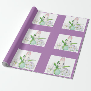 Bunny With Eggs And Lilies Wrapping Paper