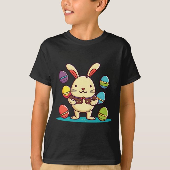 Bunny With Eggs Christian Easter  T-Shirt (Front)
