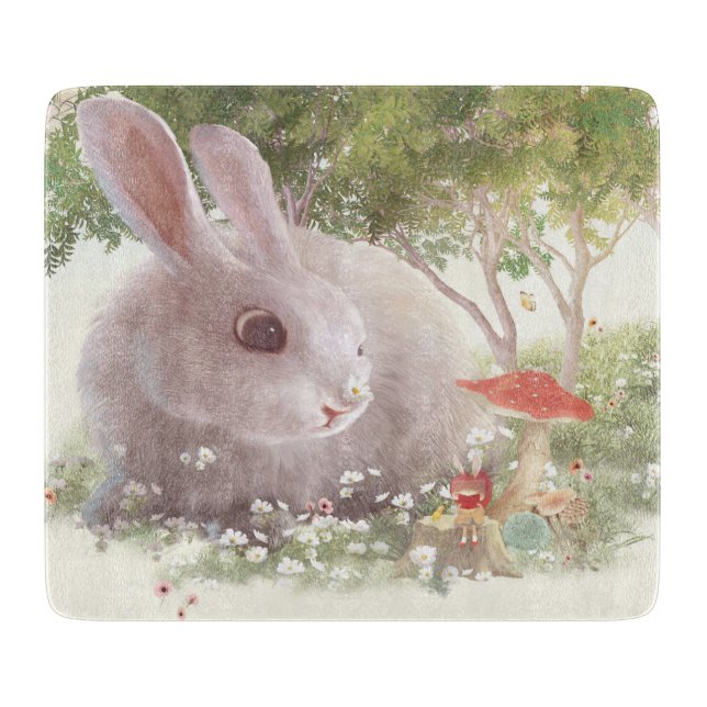 Bunny with Flowers Cutting Board (Front)