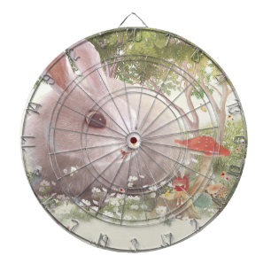 Bunny with Flowers Dartboard