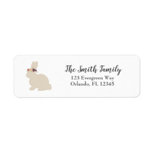 Bunny with Flowers Easter Return Address Label