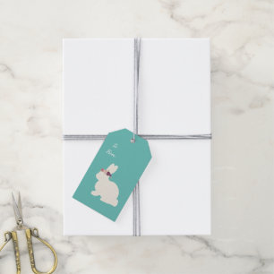 Bunny with Flowers Headband Painting Gift Tag