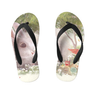 Bunny with Flowers Kid's Flip Flops