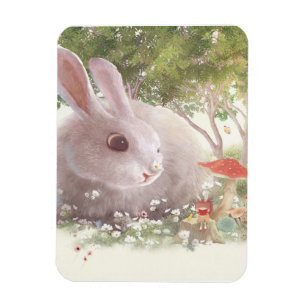 Bunny with Flowers Magnet