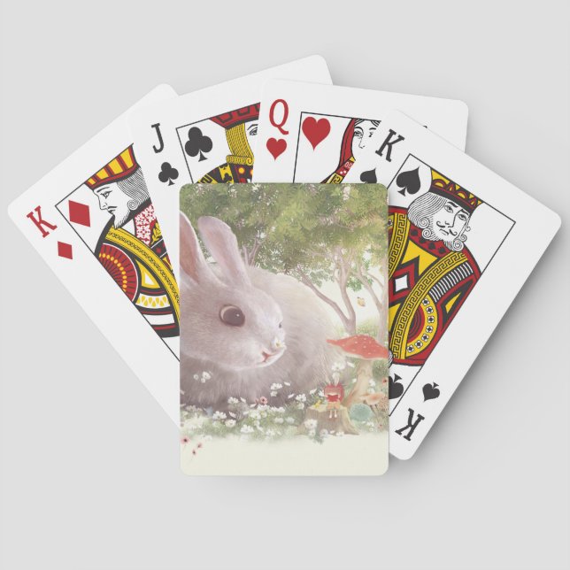 Bunny with Flowers Playing Cards (Back)