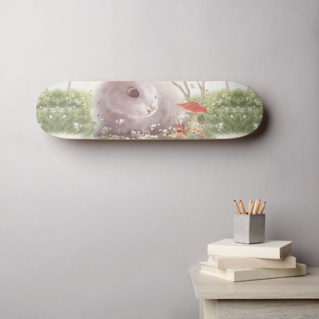 Bunny with Flowers Skateboard (Wall Art (Horz))